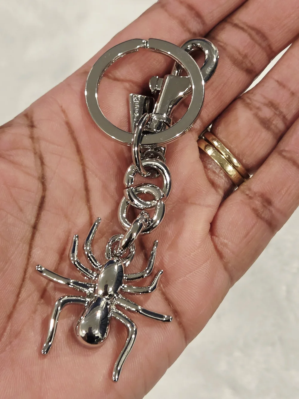 C Logo Silver Spider Keychain Charm Bling Bag Charm